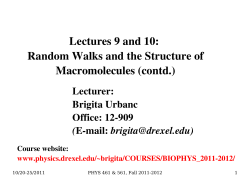 Random Walks and the Structure of Macromolecules