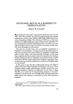 Economic Rents As A Barrier To Deregulation