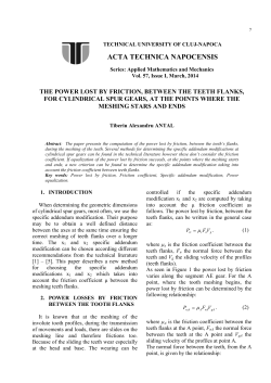 ACTA TECHNICA NAPOCENSIS