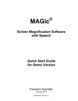 Screen Magnification Software with Speech Quick Start Guide for