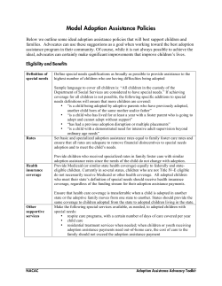 Model Adoption Assistance Policies