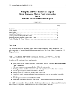 Using the IMPORT Feature To Import Stock, Bond, and Mutual Fund