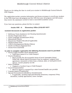 a registration packet - Middleburgh Central School District
