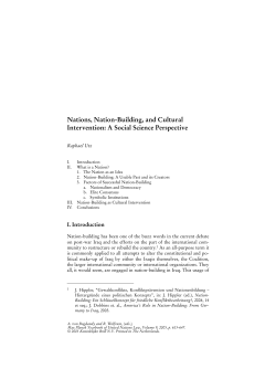 Nations, Nation-Building, and Cultural Intervention: A Social Science