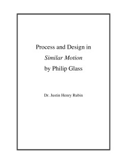 Process and Design in Similar Motion by Philip Glass