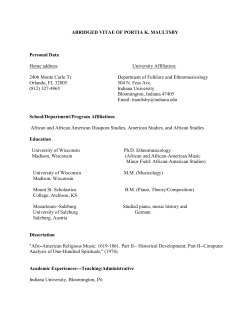Curriculum Vitae - Indiana University Bloomington