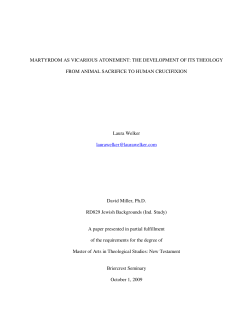 MARTYRDOM AS VICARIOUS ATONEMENT: THE