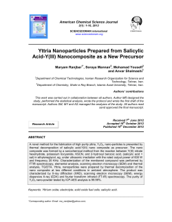 Yttria Nanoparticles Prepared from Salicylic Acid-Y(III)