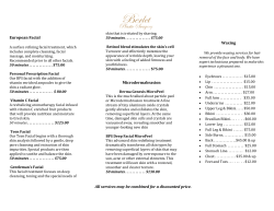 SPA MENU - Berlet Plastic Surgery