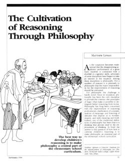 The Cultivation of Reasoning Through Philosophy