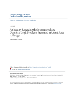 An Inquiry Regarding the International and Domestic Legal