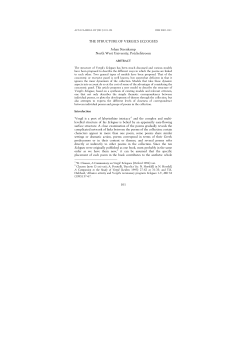 THE STRUCTURE OF VERGIL`S ECLOGUES Johan Steenkamp