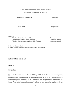 Criminal Appeal No 6 of 2010 &ndash; Clarence
