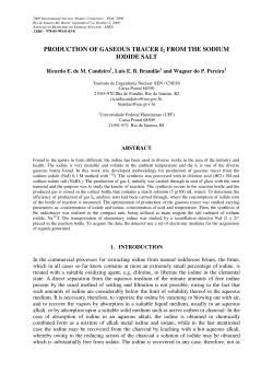 production of gaseous tracer i2 from the sodium iodide salt