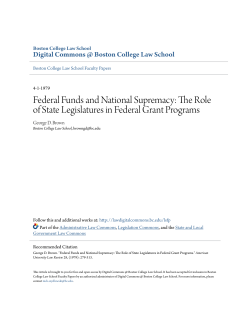federal funds and national supremacy: the role of state legislatures