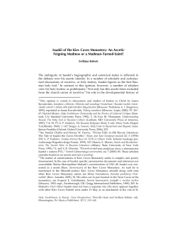 Isaakii of the Kiev Caves Monastery: An Ascetic