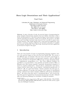 G. Gupta "Horn Logic Denotations and Their Applications,"
