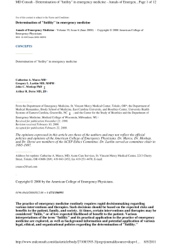 Determination of "futility" in emergency medicine