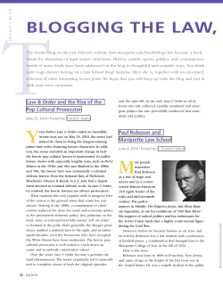BLoggINg tHE LAW, BLoGGIn - Marquette University Law School