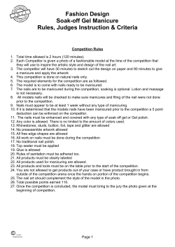 Fashion Design Soak-off Gel Manicure Rules, Judges Instruction