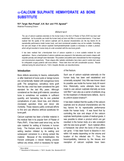 α-CALCIUM SULPHATE HEMIHYDRATE AS BONE