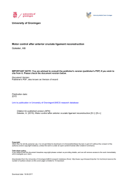 Motor control after anterior cruciate ligament reconstruction