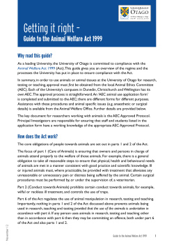Getting it right - University of Otago