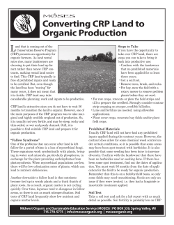 Converting CRP Land to Organic Production