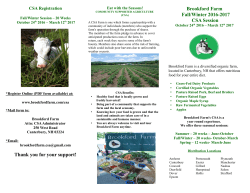 Thank you for your support! Brookford Farm Fall/Winter 2016
