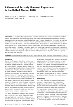 A Census of Actively Licensed Physicians