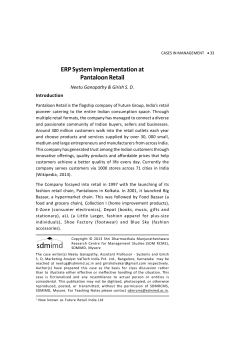 ERP System Implementation at Pantaloon Retail