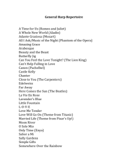General Harp Repertoire A Time for Us (Romeo and Juliet) A Whole