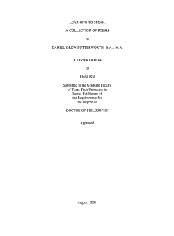 LEARNING TO SPEAK: A COLLECTION OF POEMS DANIEL DREW