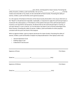 Haven Society Bequeath Letter Template