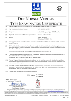ATEX Type Examination Certificate