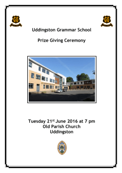 Order of service - Uddingston Grammar School