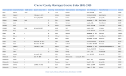 Marriages 1885-1920 - Chester County, PA