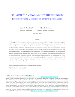 ECONOMISTS` VIEWS ABOUT THE ECONOMY