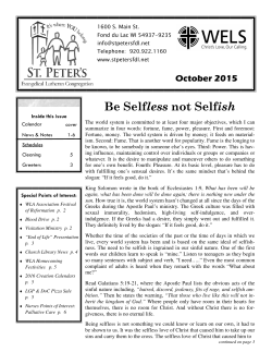 Be Selfless not Selfish