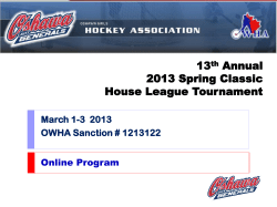12th Annual 2012 Spring Classic House League