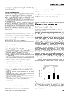 Monkeys reject unequal pay