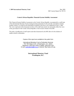 Central African Republic: Financial System Stability Assessment
