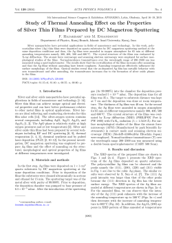 Study of Thermal Annealing Effect on the Properties of Silver Thin
