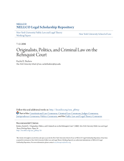 Originalists, Politics, and Criminal Law on the Rehnquist Court