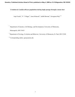 1 Evolution in Candida albicans populations during