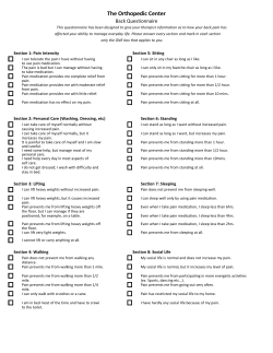 Back Questionnaire - The Orthopedic Center