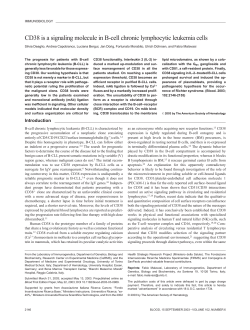 CD38 is a signaling molecule in B-cell chronic