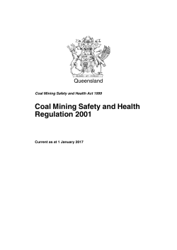 Coal Mining Safety and Health Regulation 2001