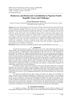 Democracy and Democratic Consolidation in Nigerian Fourth