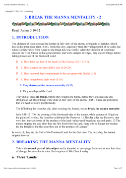 5. Break The Manna Mentality - 2
